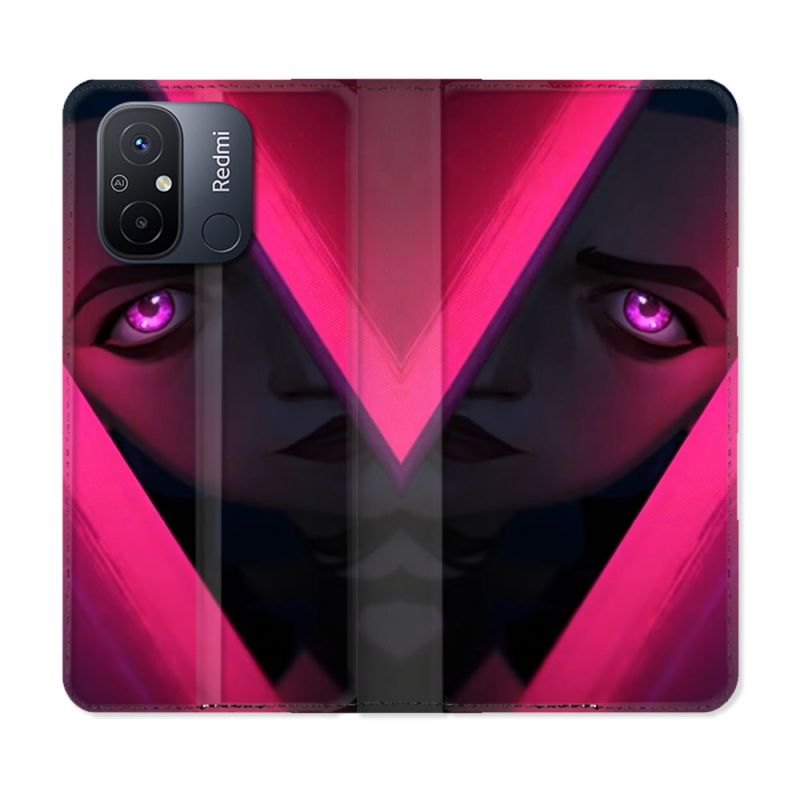 Housse cuir portefeuille pour Xiaomi 12C Arcane Jynx Rose