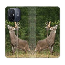 Housse cuir portefeuille pour Xiaomi 12C Chasse Cerf