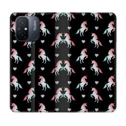 Housse cuir portefeuille pour Xiaomi 12C Fantastique Licorne Pattern