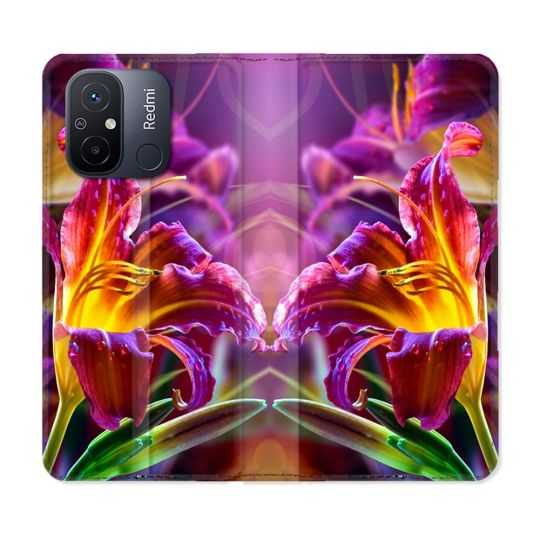 Housse cuir portefeuille pour Xiaomi 12C Fleur Lys Color