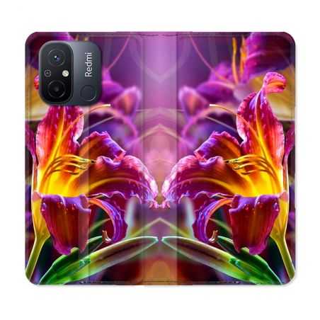 Housse cuir portefeuille pour Xiaomi 12C Fleur Lys Color