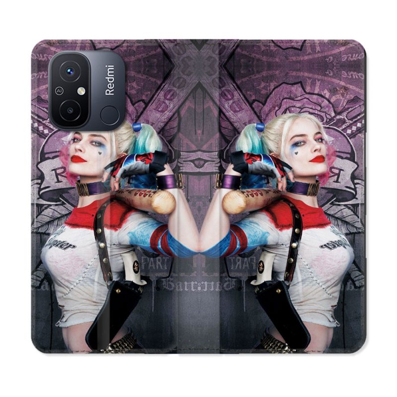 Housse cuir portefeuille pour Xiaomi 12C Harley Quinn Batte