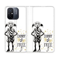 Housse cuir portefeuille pour Xiaomi 12C Harry Potter Dobby Free Blanc