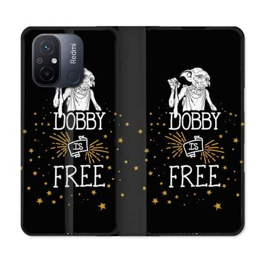 Housse cuir portefeuille pour Xiaomi 12C Harry Potter Dobby Free Noir