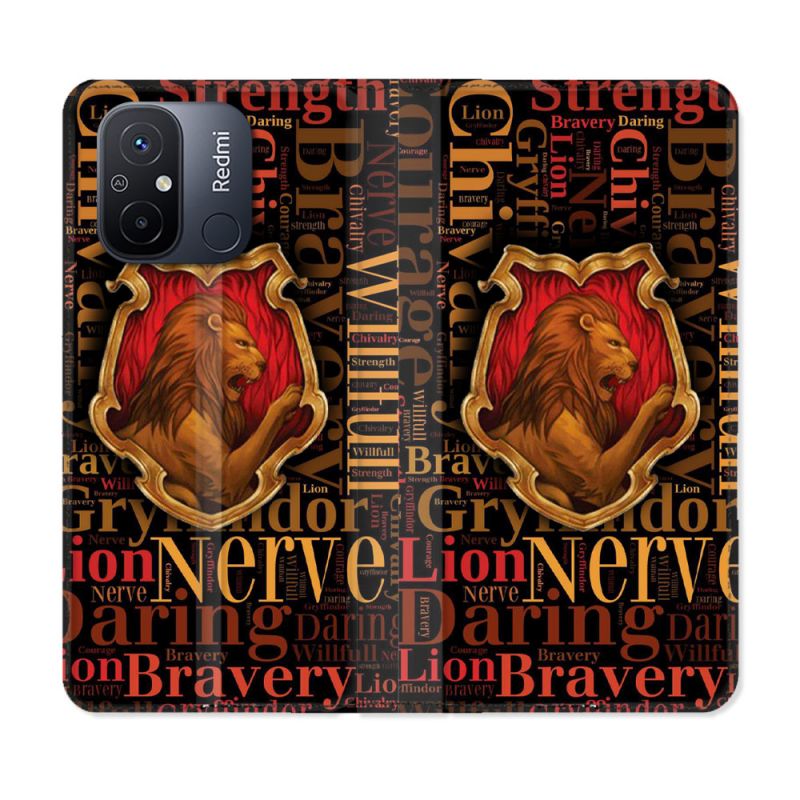 Housse cuir portefeuille pour Xiaomi 12C Harry Potter Griffondor