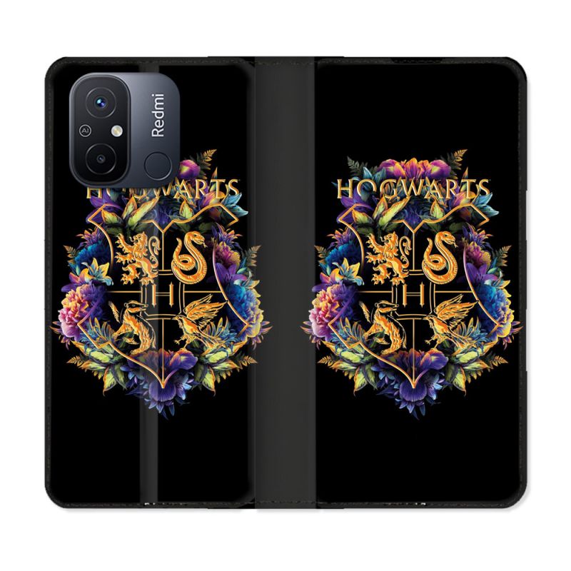 Housse cuir portefeuille pour Xiaomi 12C Harry Potter Hogwarts