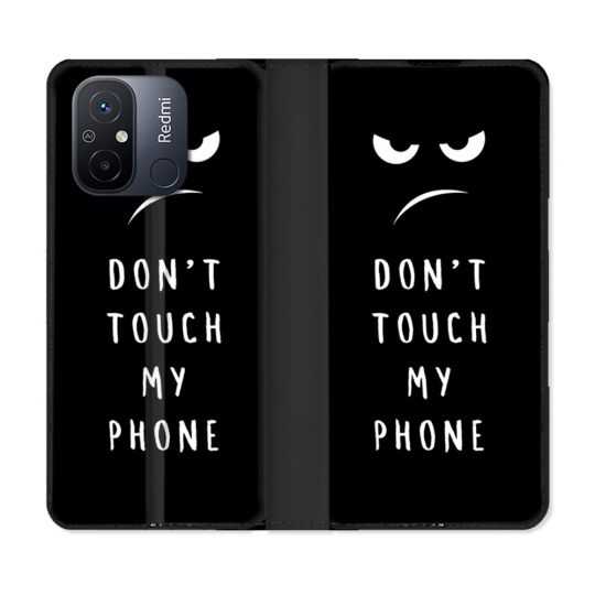 Housse cuir portefeuille pour Xiaomi 12C Humour Don't Touch