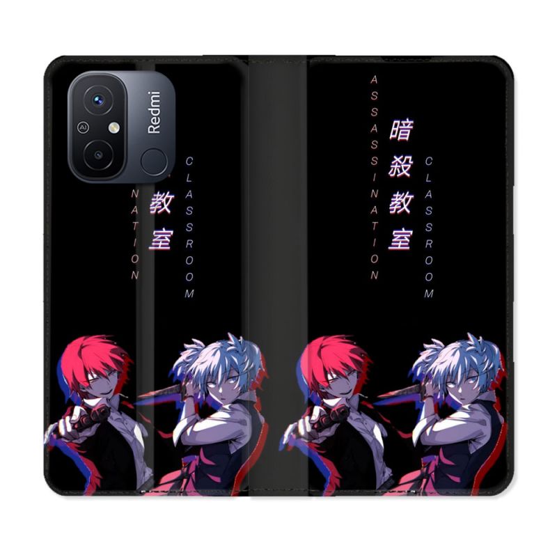 Housse cuir portefeuille pour Xiaomi 12C Manga Assassination Classroom Duo