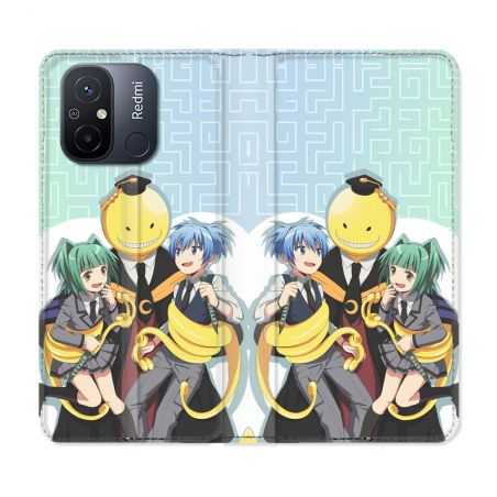 Housse cuir portefeuille pour Xiaomi 12C Manga Assassination Classroom Kuro Trio