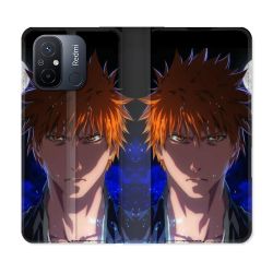 Housse cuir portefeuille pour Xiaomi 12C Manga Bleach Ichigo