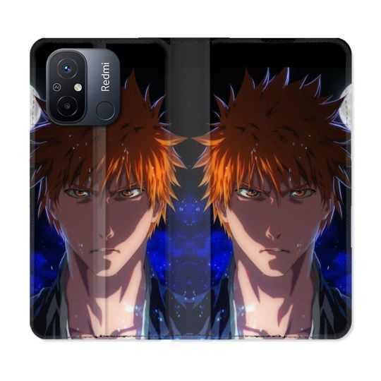 Housse cuir portefeuille pour Xiaomi 12C Manga Bleach Ichigo