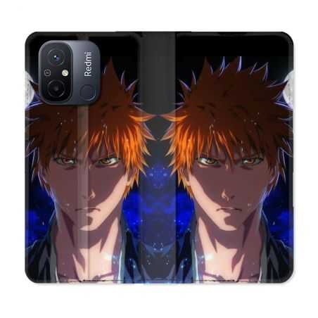Housse cuir portefeuille pour Xiaomi 12C Manga Bleach Ichigo