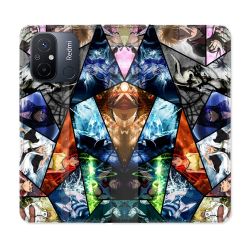 Housse cuir portefeuille pour Xiaomi 12C Manga Bleach Pele Mele