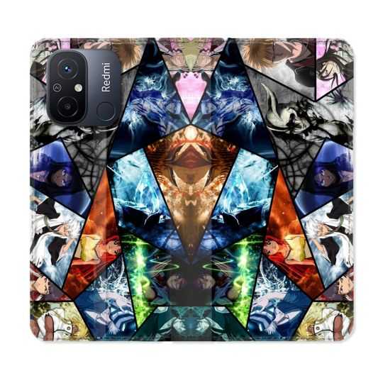 Housse cuir portefeuille pour Xiaomi 12C Manga Bleach Pele Mele