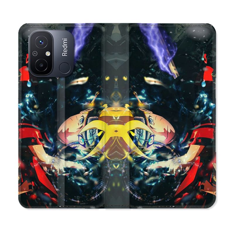 Housse cuir portefeuille pour Xiaomi 12C Manga Boruto Eclair