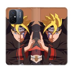 Housse cuir portefeuille pour Xiaomi 12C Manga Boruto Signe
