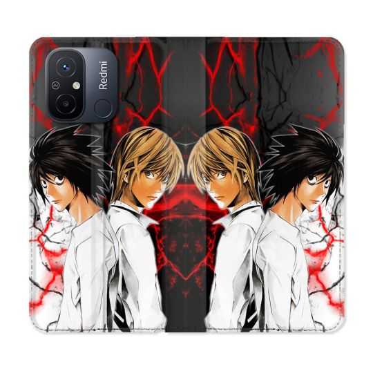 Housse cuir portefeuille pour Xiaomi 12C Manga Death Note Duo