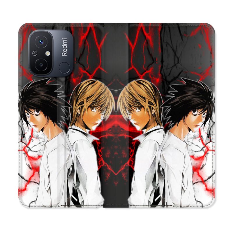 Housse cuir portefeuille pour Xiaomi 12C Manga Death Note Duo