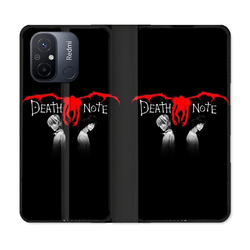 Housse cuir portefeuille pour Xiaomi 12C Manga Death Note Noir