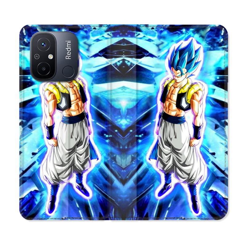 Housse cuir portefeuille pour Xiaomi 12C Manga Dragon Ball Gogeta Lumiere