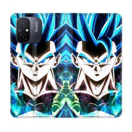 Housse cuir portefeuille pour Xiaomi 12C Manga Dragon Ball Gogeta Visage
