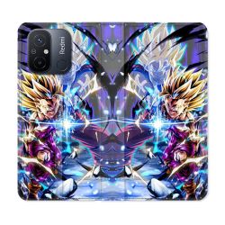 Housse cuir portefeuille pour Xiaomi 12C Manga Dragon Ball Sangohan Duo