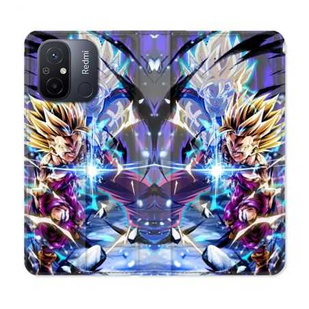 Housse cuir portefeuille pour Xiaomi 12C Manga Dragon Ball Sangohan Duo