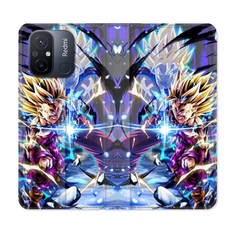 Housse cuir portefeuille pour Xiaomi 12C Manga Dragon Ball Sangohan Duo