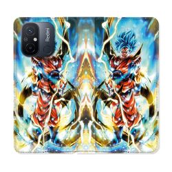 Housse cuir portefeuille pour Xiaomi 12C Manga Dragon Ball Sangoku Blanc
