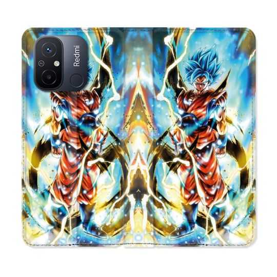 Housse cuir portefeuille pour Xiaomi 12C Manga Dragon Ball Sangoku Blanc