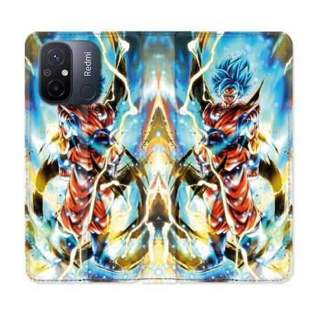 Housse cuir portefeuille pour Xiaomi 12C Manga Dragon Ball Sangoku Blanc