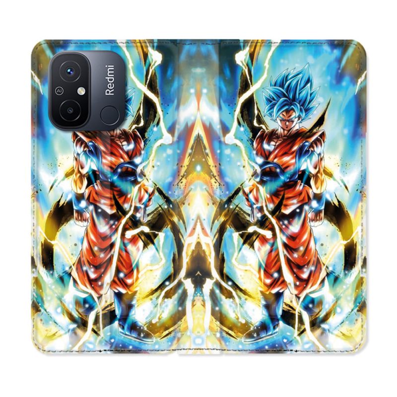 Housse cuir portefeuille pour Xiaomi 12C Manga Dragon Ball Sangoku Blanc