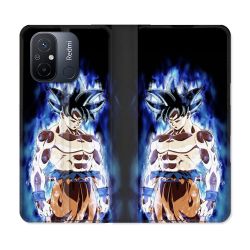 Housse cuir portefeuille pour Xiaomi 12C Manga Dragon Ball Sangoku Noir