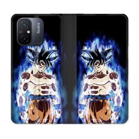 Housse cuir portefeuille pour Xiaomi 12C Manga Dragon Ball Sangoku Noir