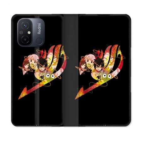 Housse cuir portefeuille pour Xiaomi 12C Manga Fairy Tail Logo Noir