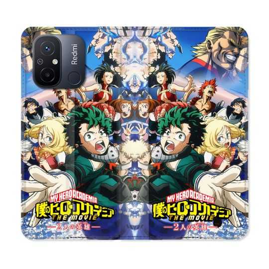 Housse cuir portefeuille pour Xiaomi 12C Manga My Hero Academia Affiche