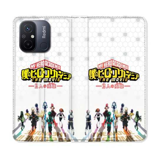 Housse cuir portefeuille pour Xiaomi 12C Manga My Hero Academia Blanc