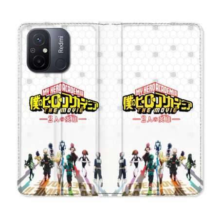 Housse cuir portefeuille pour Xiaomi 12C Manga My Hero Academia Blanc