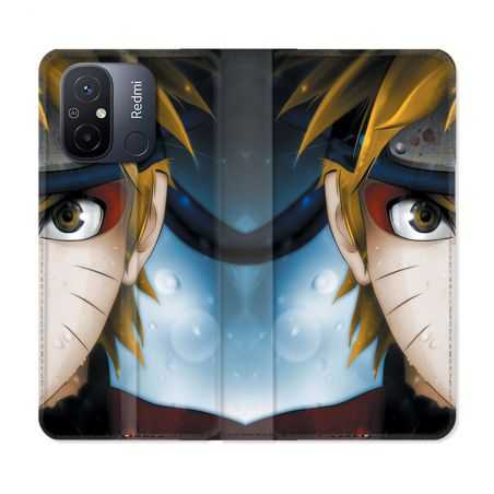 Housse cuir portefeuille pour Xiaomi 12C Manga Naruto Blanc