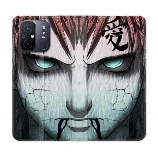 Housse cuir portefeuille pour Xiaomi 12C Manga Naruto Gaara