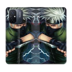 Housse cuir portefeuille pour Xiaomi 12C Manga Naruto Kakashi