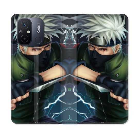 Housse cuir portefeuille pour Xiaomi 12C Manga Naruto Kakashi