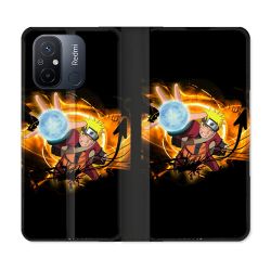 Housse cuir portefeuille pour Xiaomi 12C Manga Naruto Noir