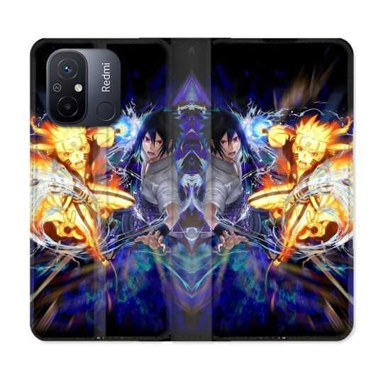 Housse cuir portefeuille pour Xiaomi 12C Manga Naruto VS