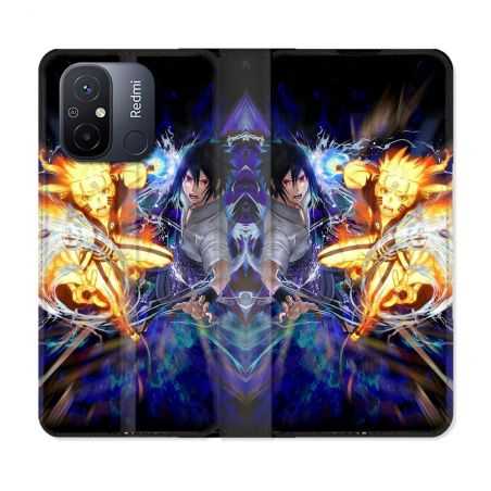Housse cuir portefeuille pour Xiaomi 12C Manga Naruto VS