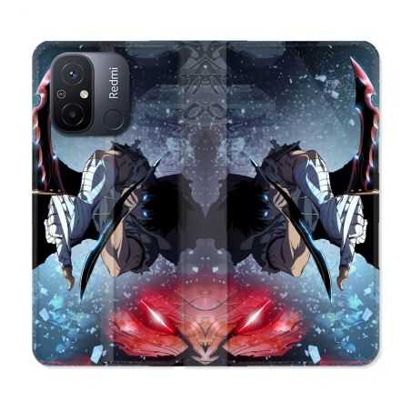 Housse cuir portefeuille pour Xiaomi 12C Manga Solo Leveling Sung Epee