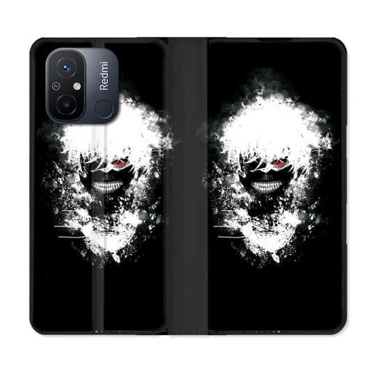 Housse cuir portefeuille pour Xiaomi 12C Manga Tokyo Ghoul Kaneki Tag