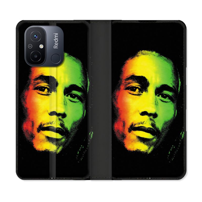 Housse cuir portefeuille pour Xiaomi 12C Musique Bob Marley 2