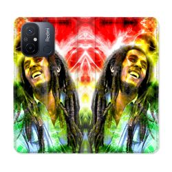 Housse cuir portefeuille pour Xiaomi 12C Musique Bob Marley Color