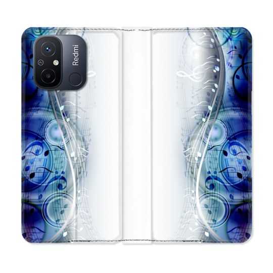 Housse cuir portefeuille pour Xiaomi 12C Musique Partition Vague